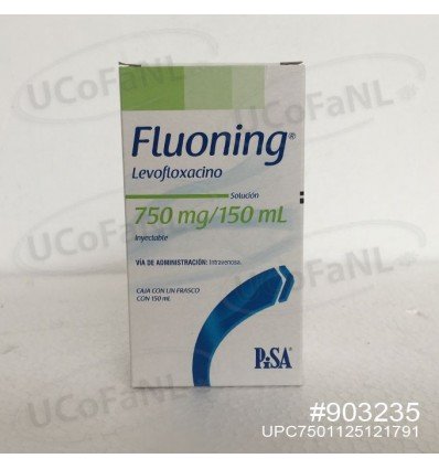 Fluoning Levofloxacino 750 mg/150 ml Sol. Iny. I.V. Frasco Mini-O-Val