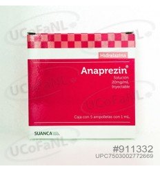 Anaprezin Sol. Iny. 20 mg / ml (Hidralazina) 5 ampolletas c/ 1 ml